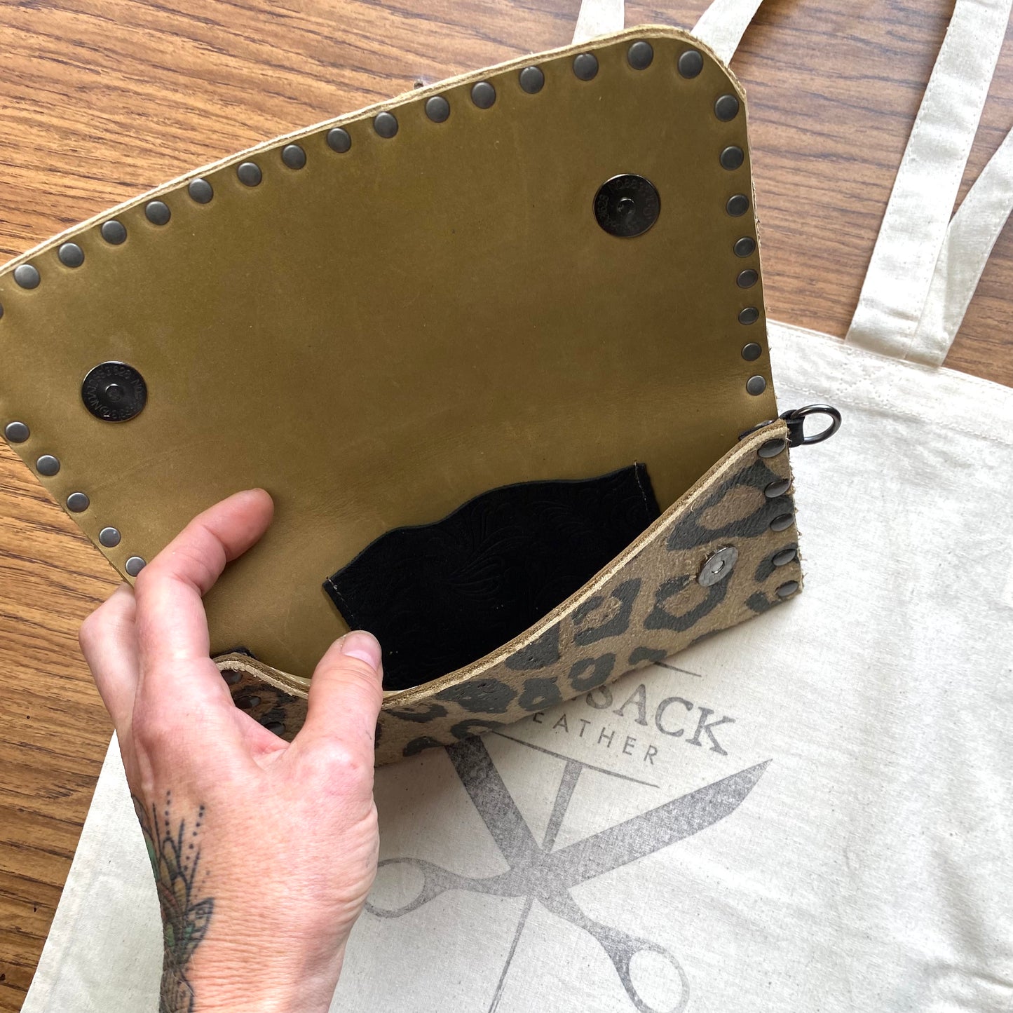 Leopard Concho Clutch and Cuff