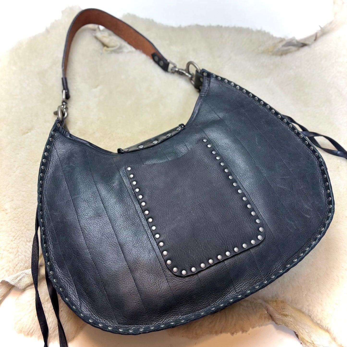 Large Black Hair-on Eagle Bag