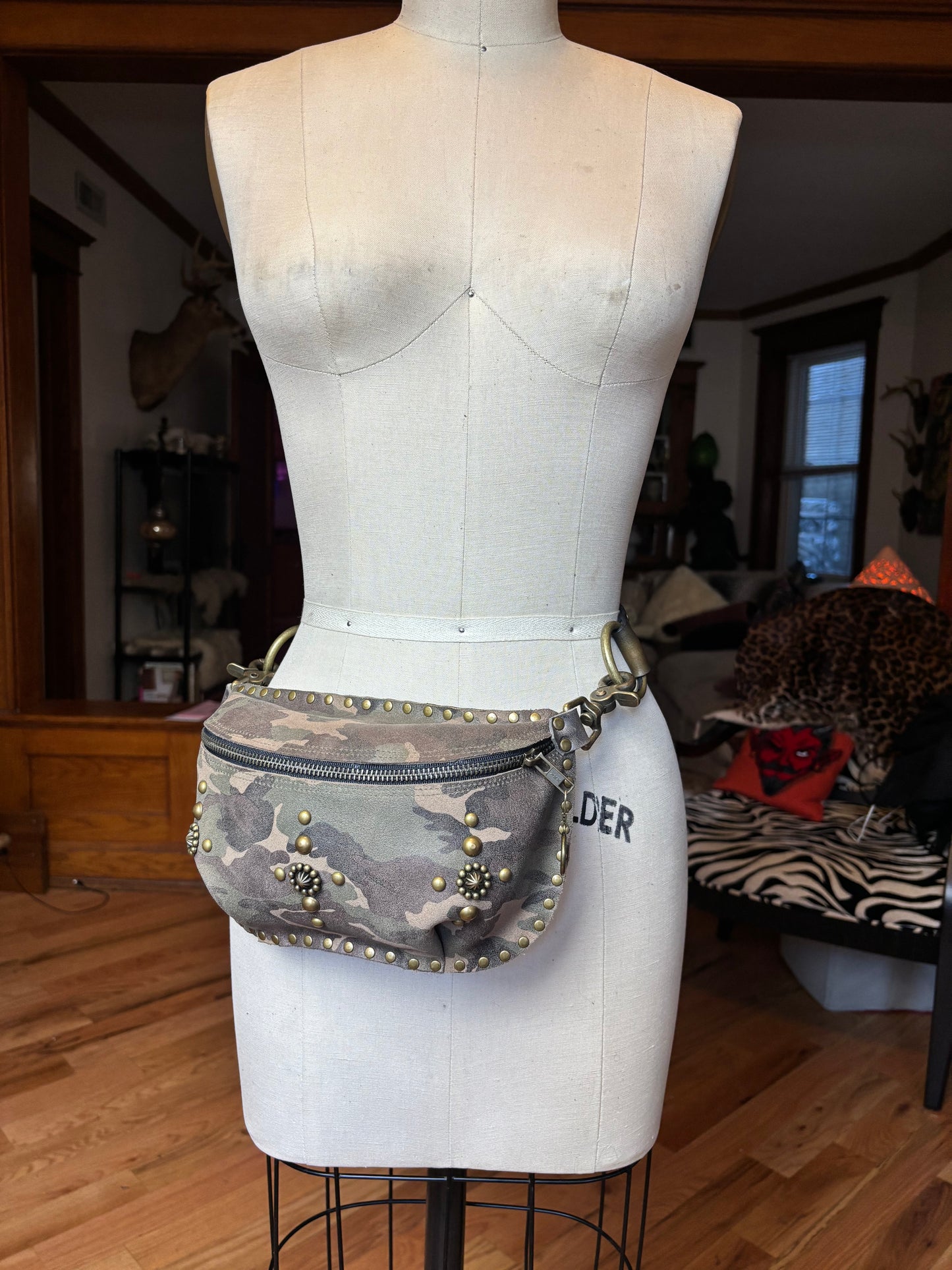 Camo Studded Fanny Pack