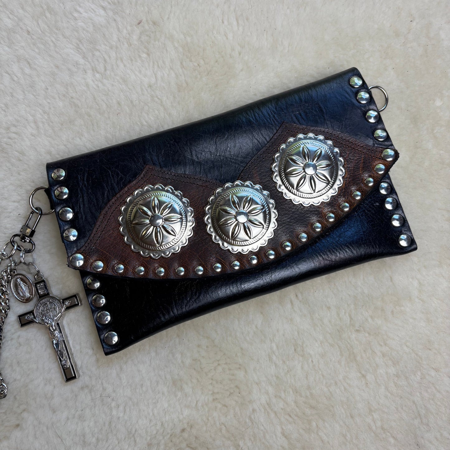 Black Heavy Leather Sabbath Clutch