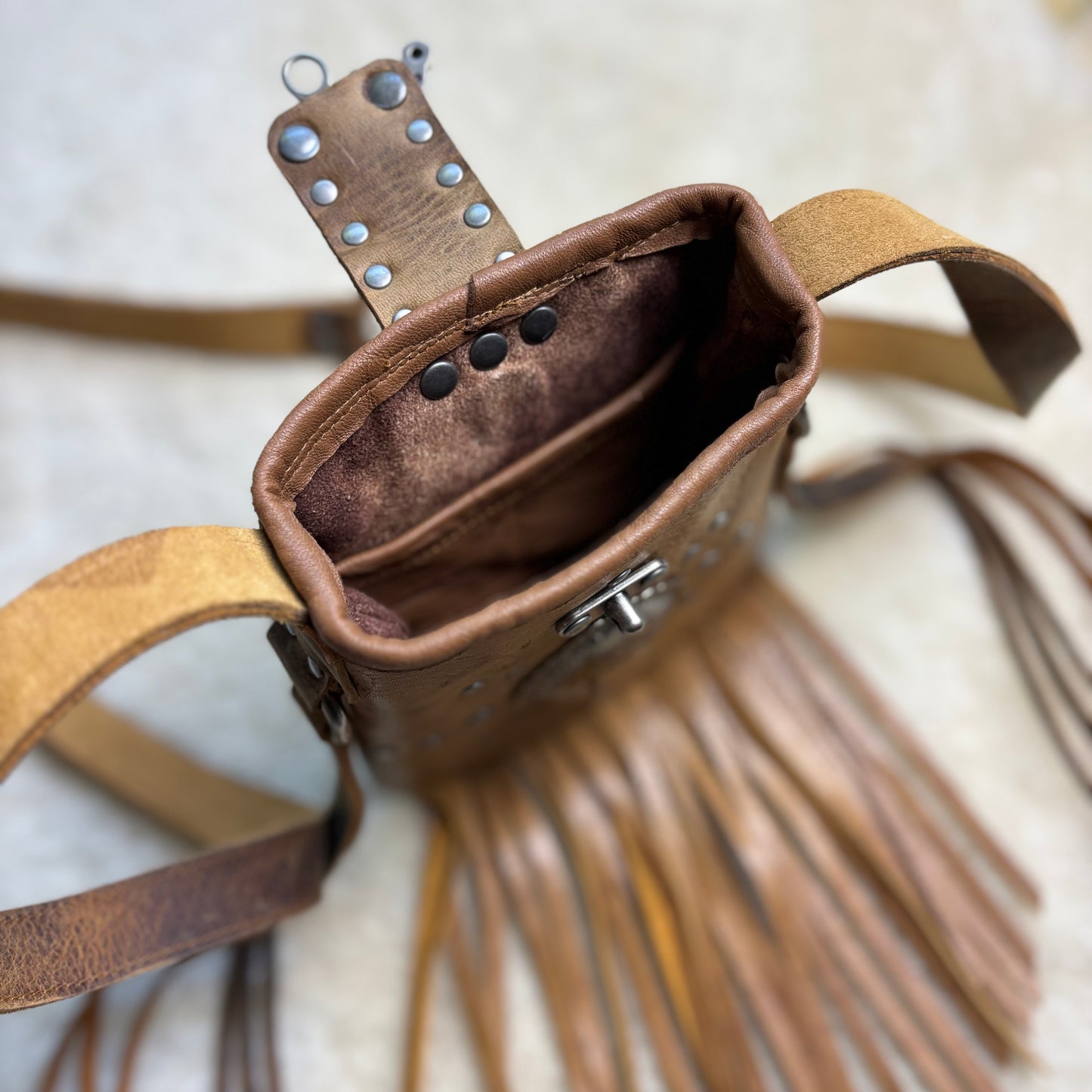 Reclaimed Leather Concho Bag