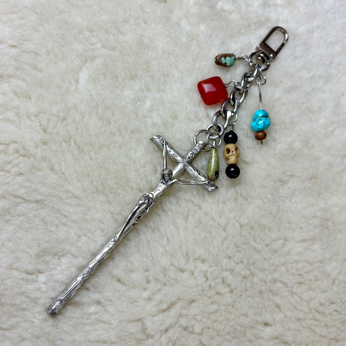 Silver Cross Bag Charm