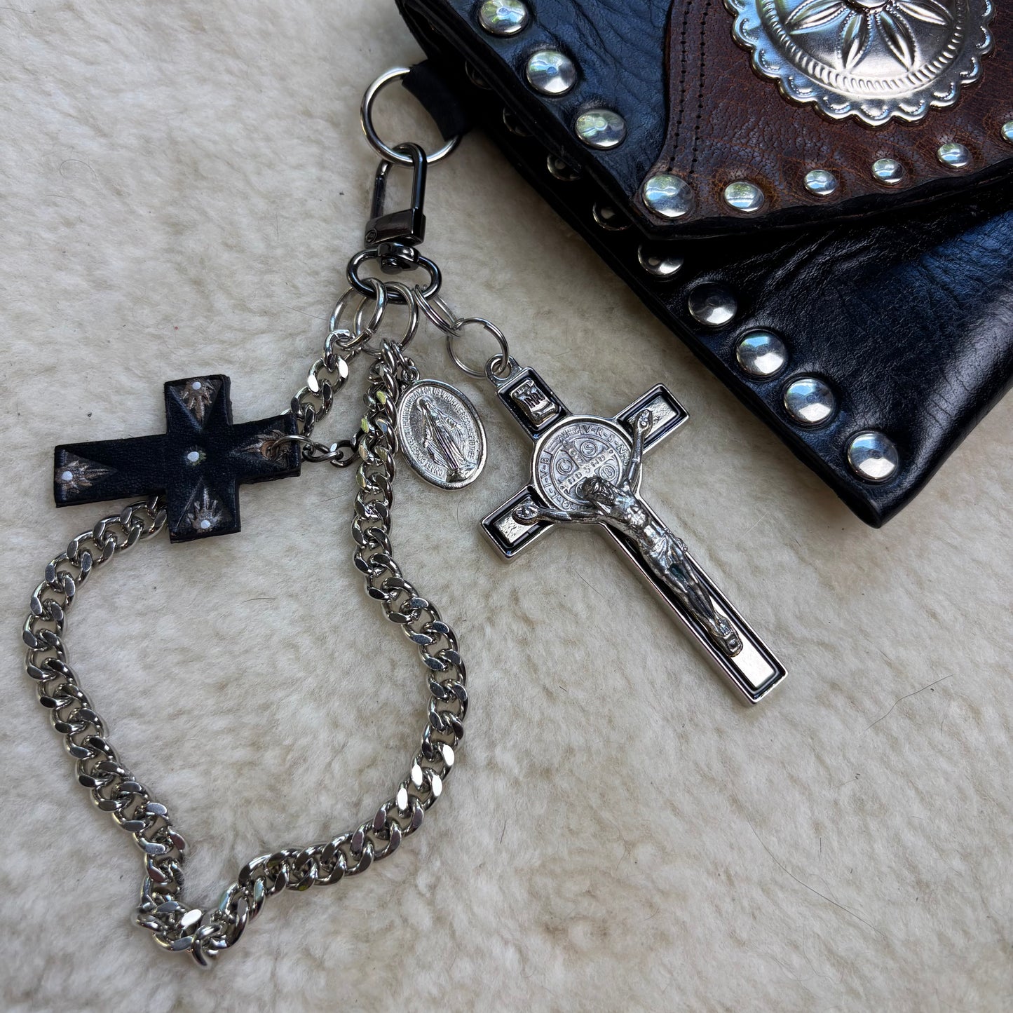 Black Heavy Leather Sabbath Clutch