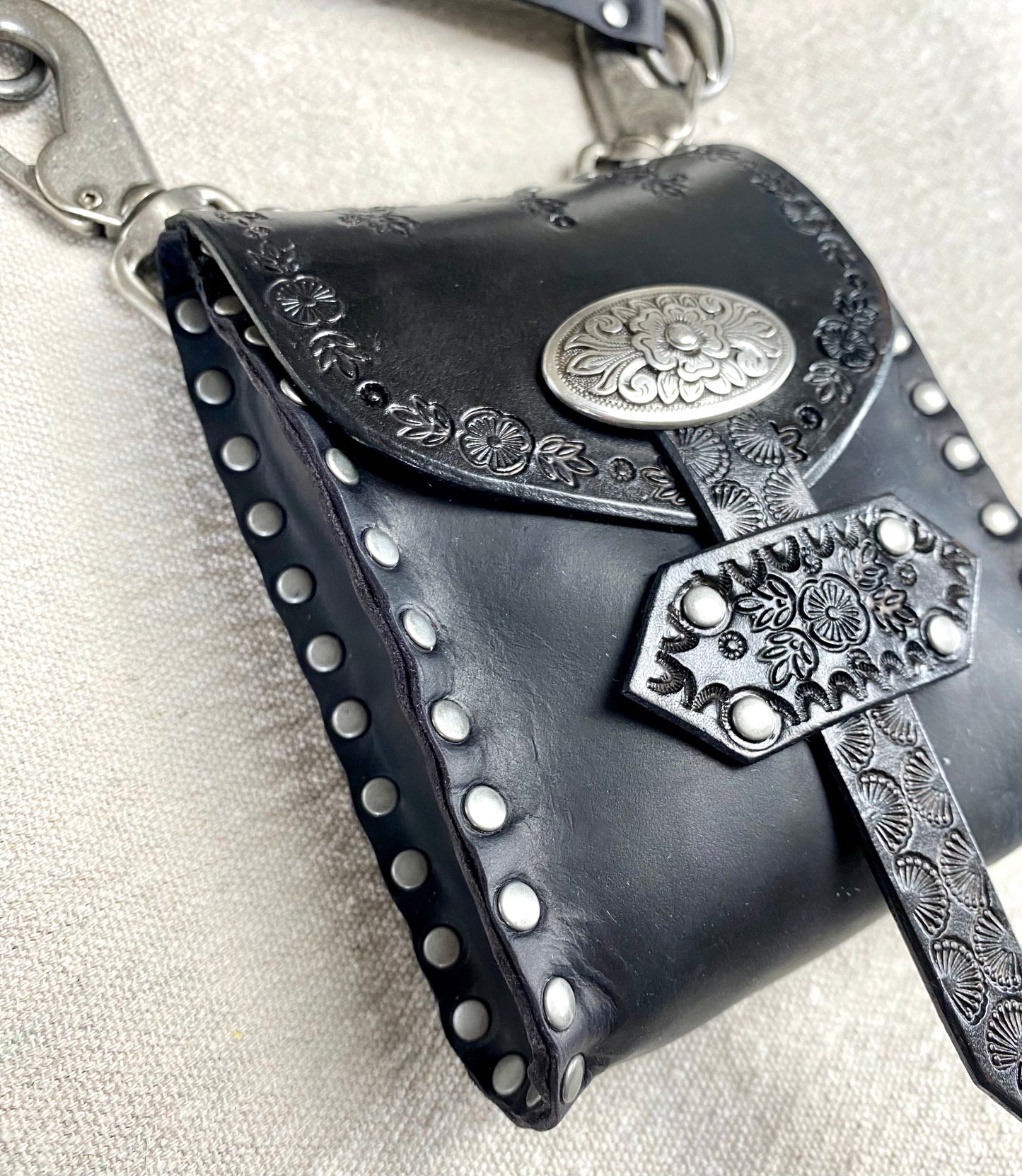 Black & Silver Convertible Crossbody Waist Bag