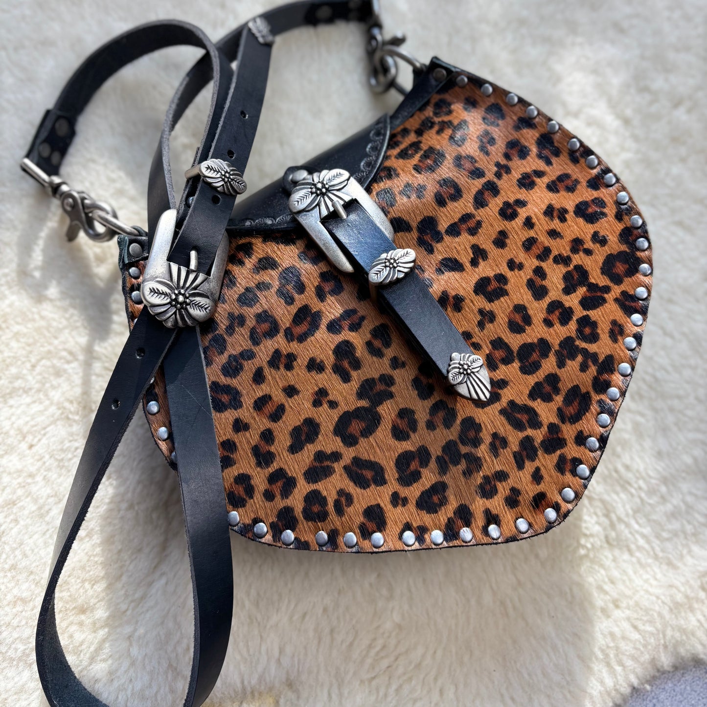Leopard Hair-on Crossbody Bag