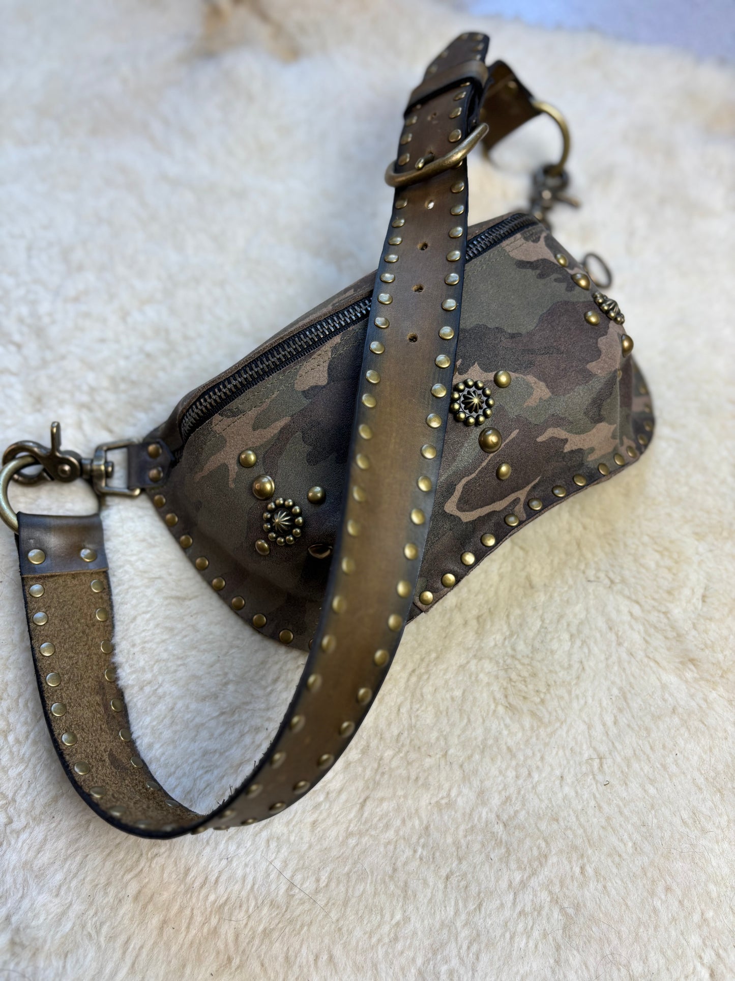 Camo Studded Fanny Pack