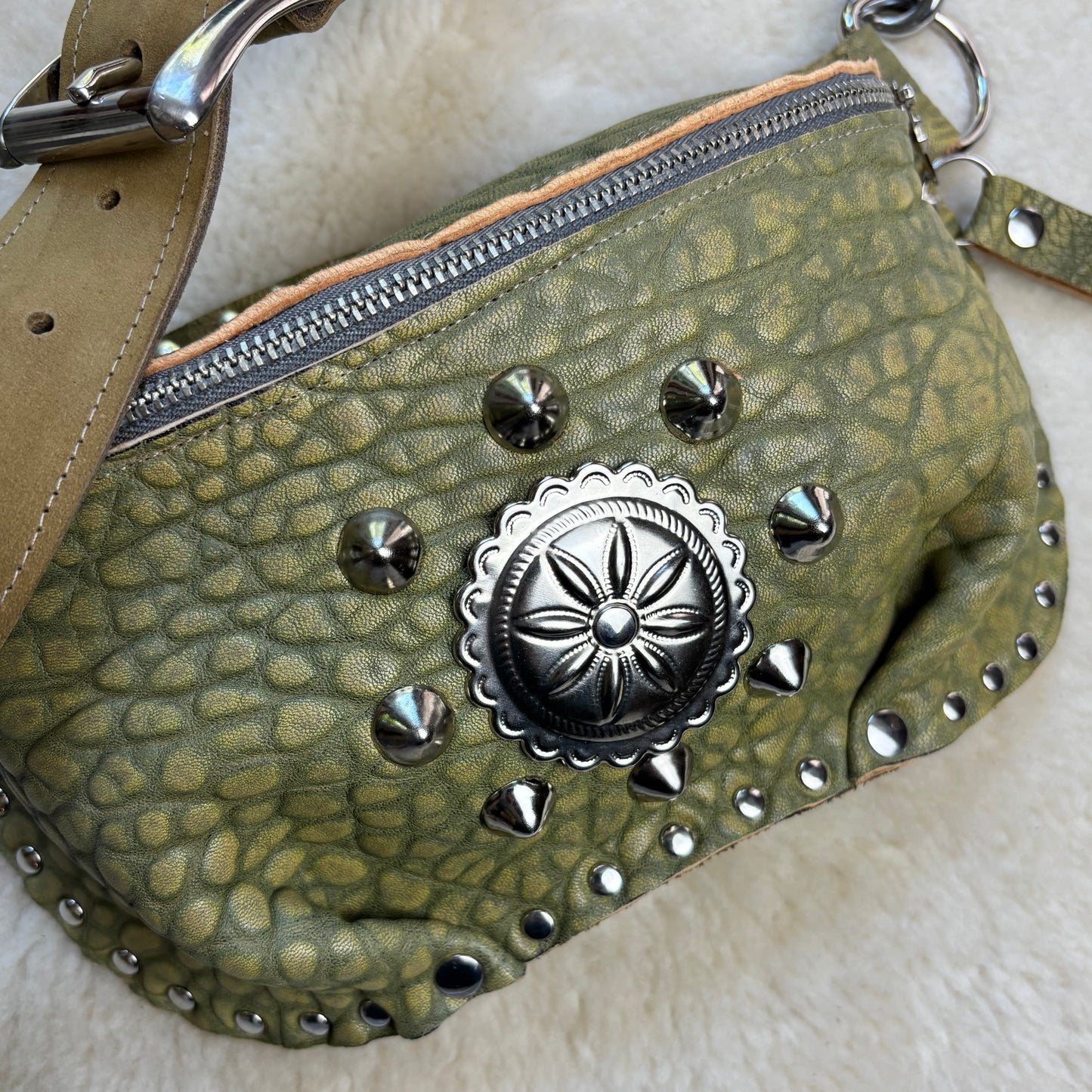 Green Bubbly Lamb Fanny Pack