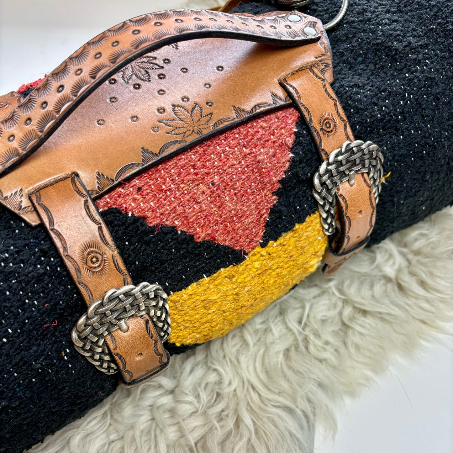 Tan Leather Blanket Straps