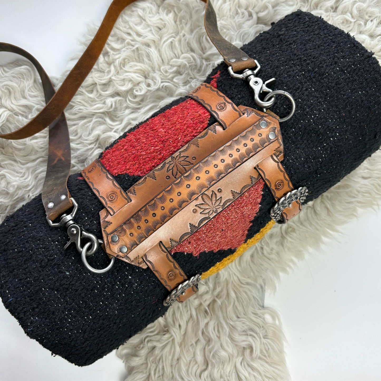Tan Leather Blanket Straps