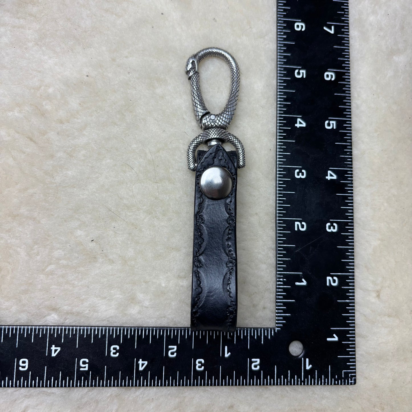 Black Python Belt Key Hook