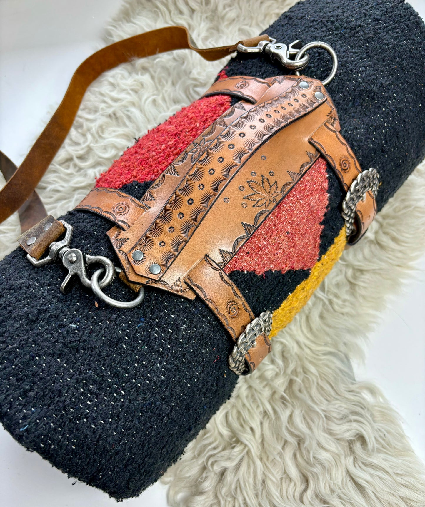 Tan Leather Blanket Straps