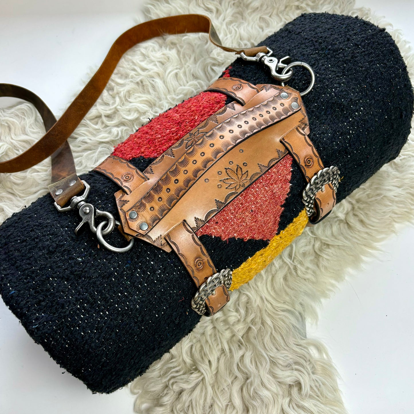 Tan Leather Blanket Straps