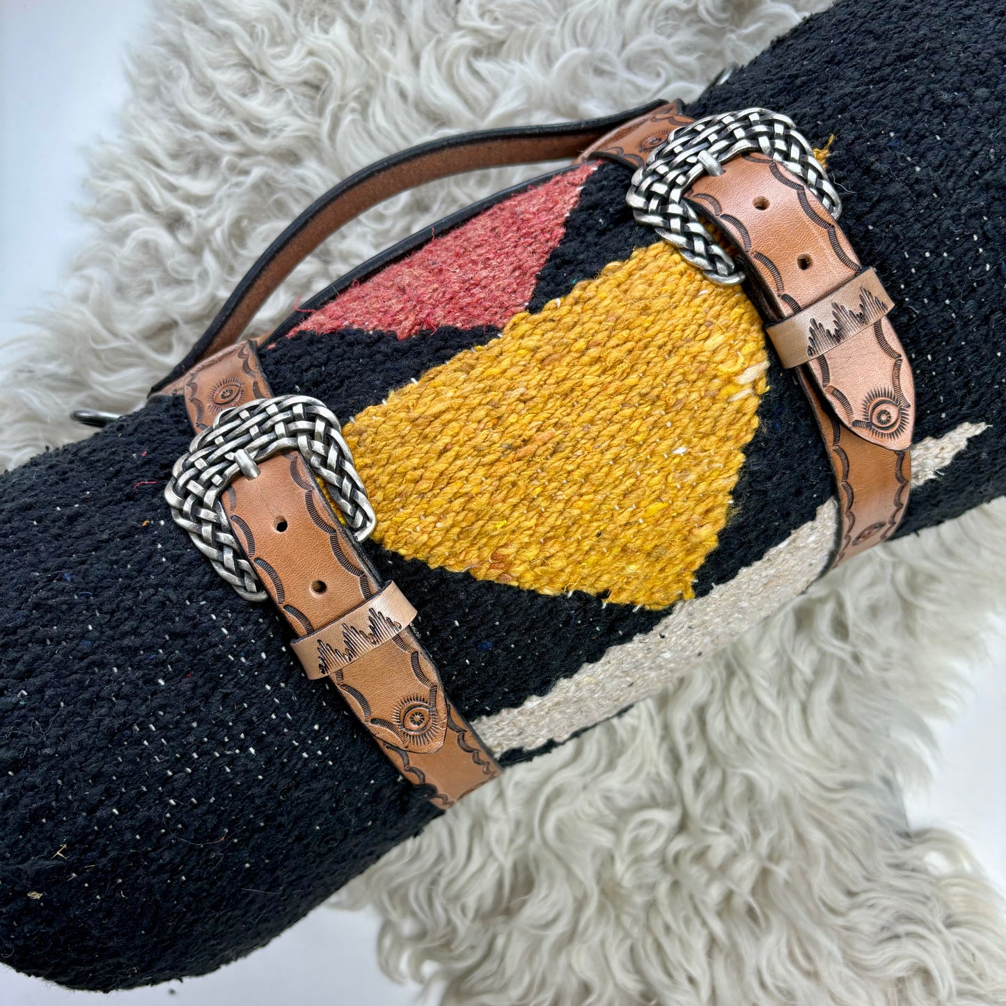 Tan Leather Blanket Straps