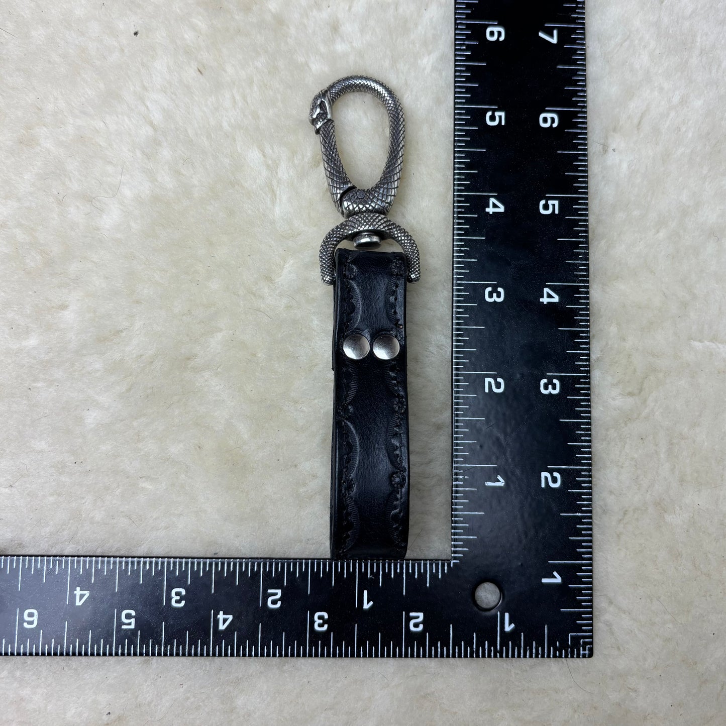Black Python Belt Key Hook
