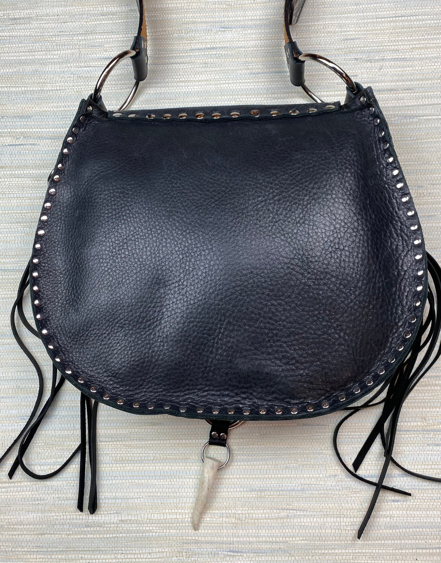Black & Grey Exotic Flaptop Shoulder Bag