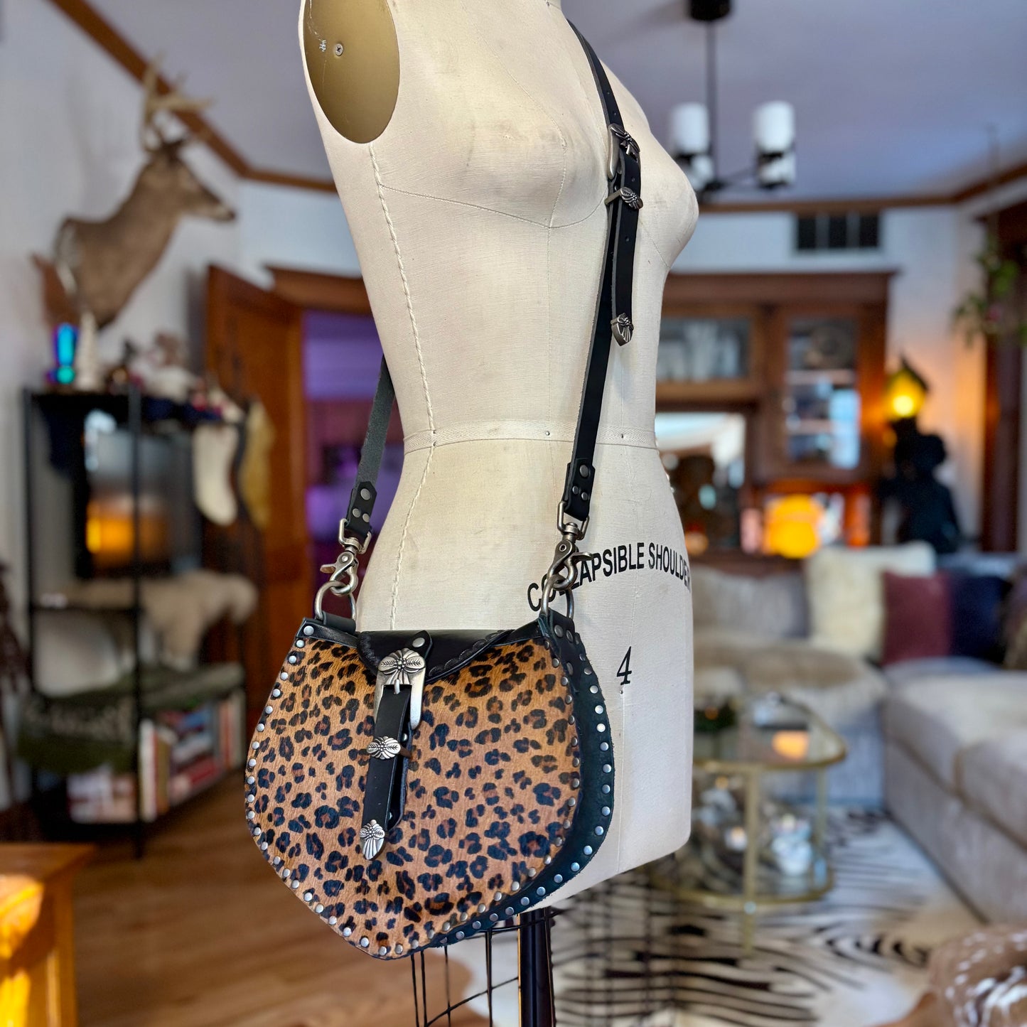 Leopard Hair-on Crossbody Bag
