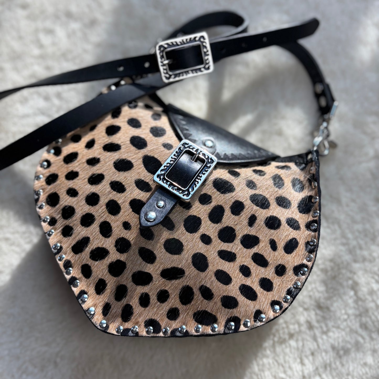 Tan and Black Cheetah Print Crossbody