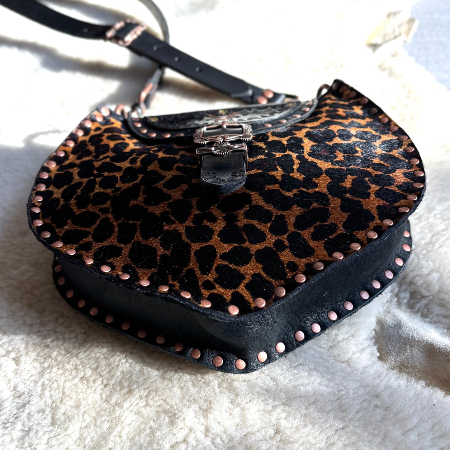 Leopard Crossbody with Spider