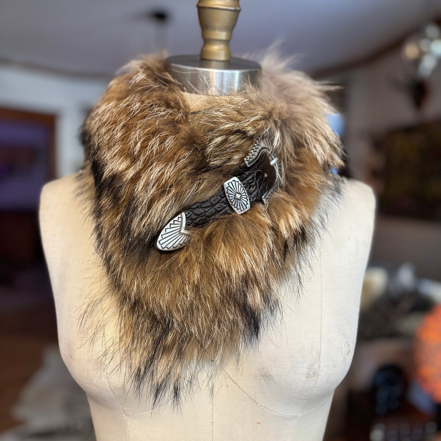 Reclaimed Fox Fur Buckle Collar