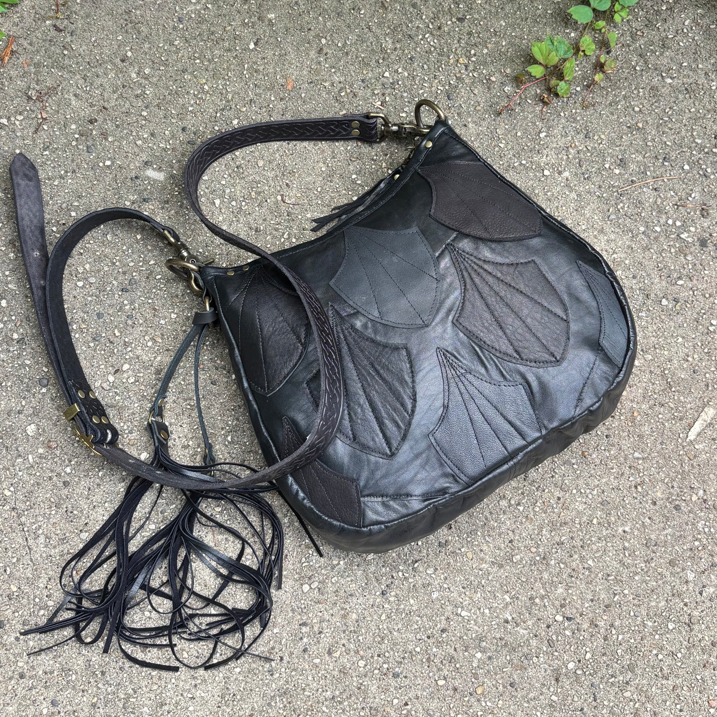Reclaimed Leather Patchwork Crossbody