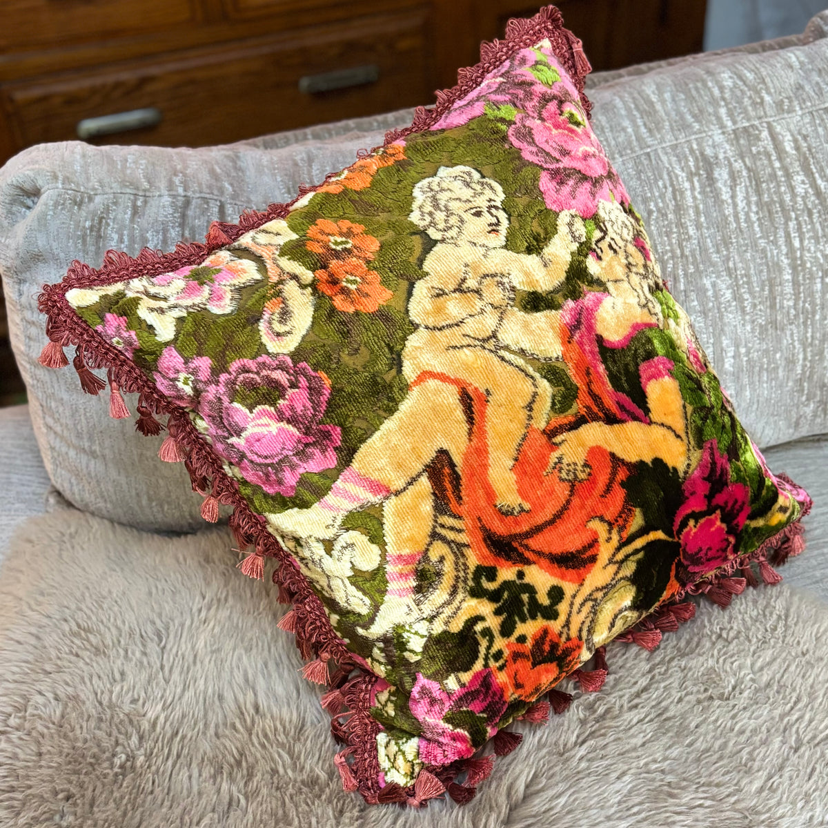 Vintage Italian Velvet Pillow