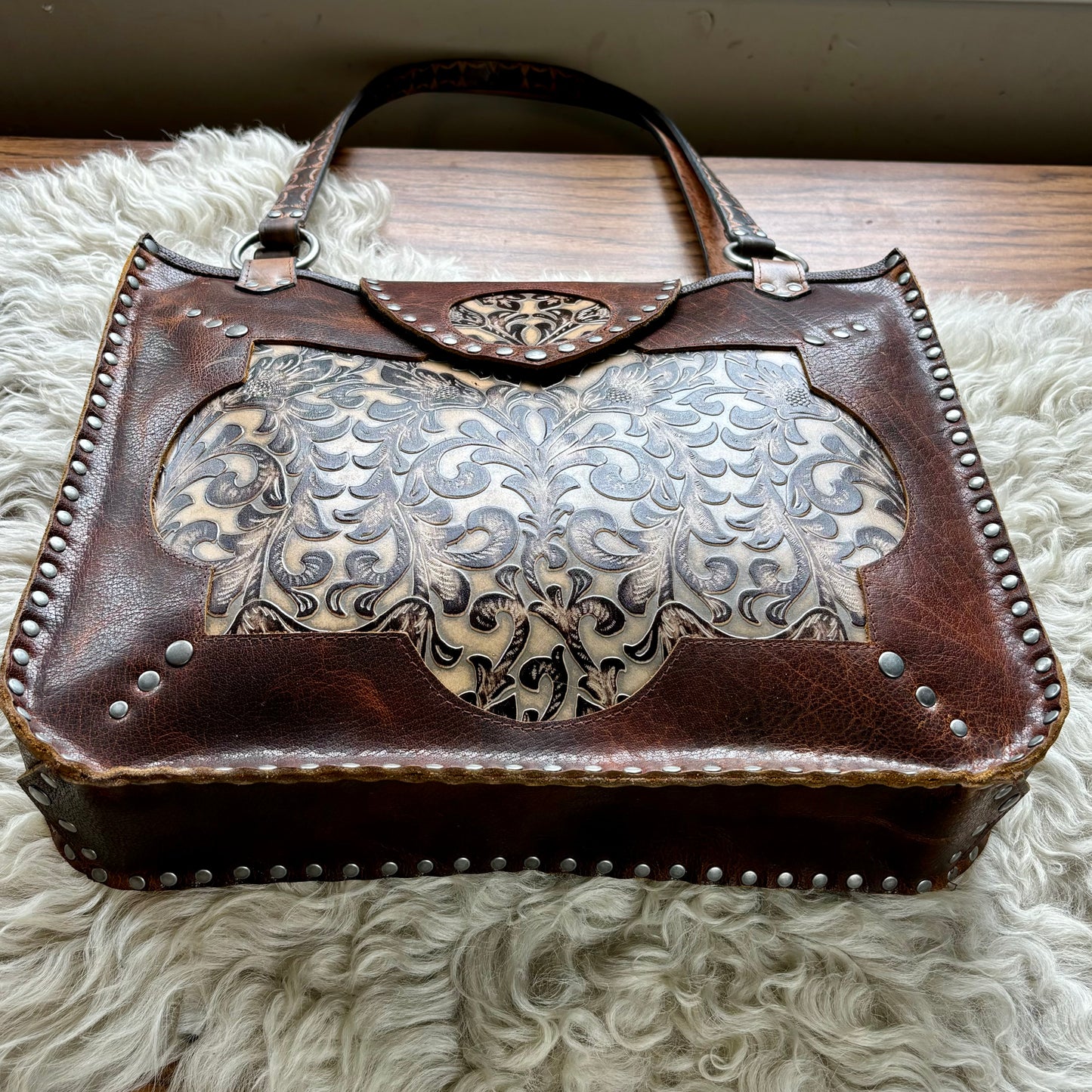 Glazed Brown Window Tote