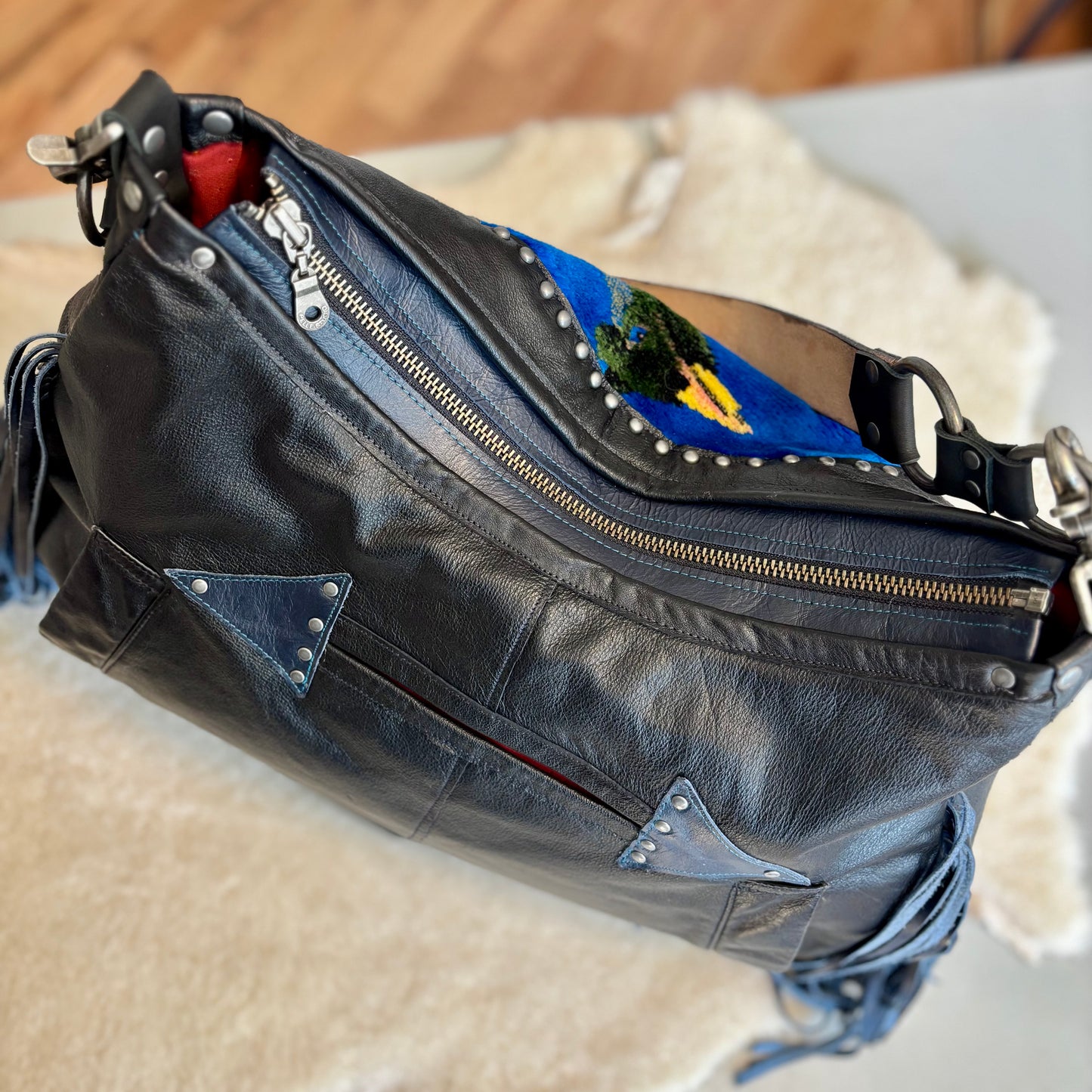 Velvet Tapestry Fringed Bird Bag