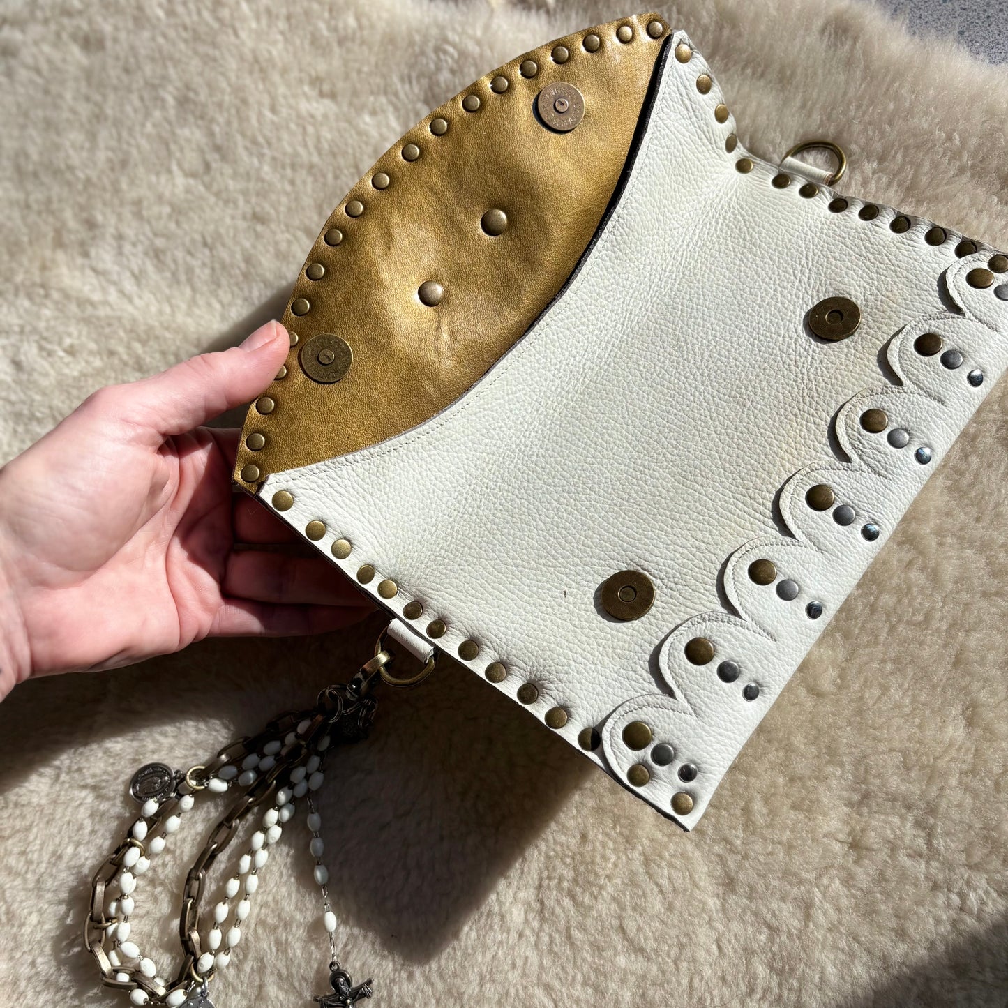 Winter White Rosary Clutch