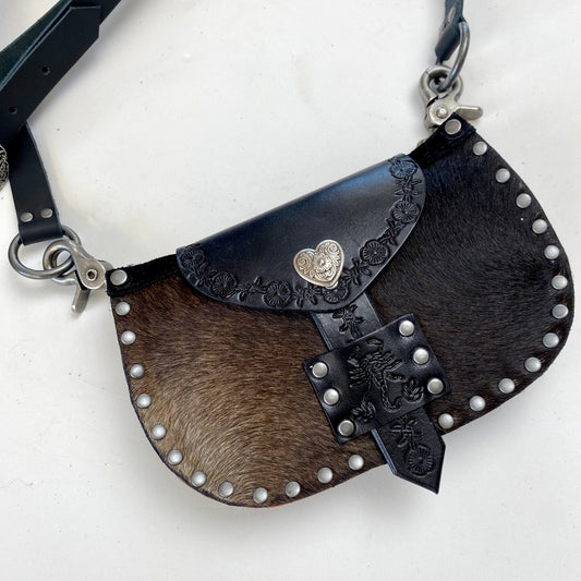 Scorpion Hair-On Cowhide Convertible Hip Bag