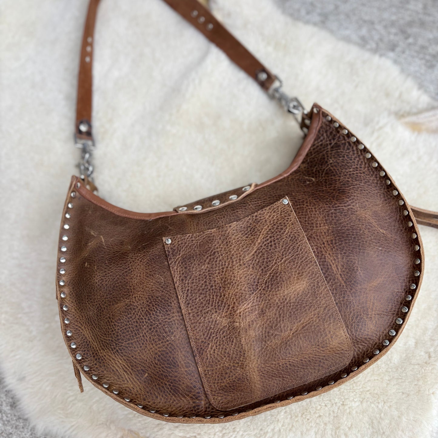 Rustic Brown Crescent with Conchos