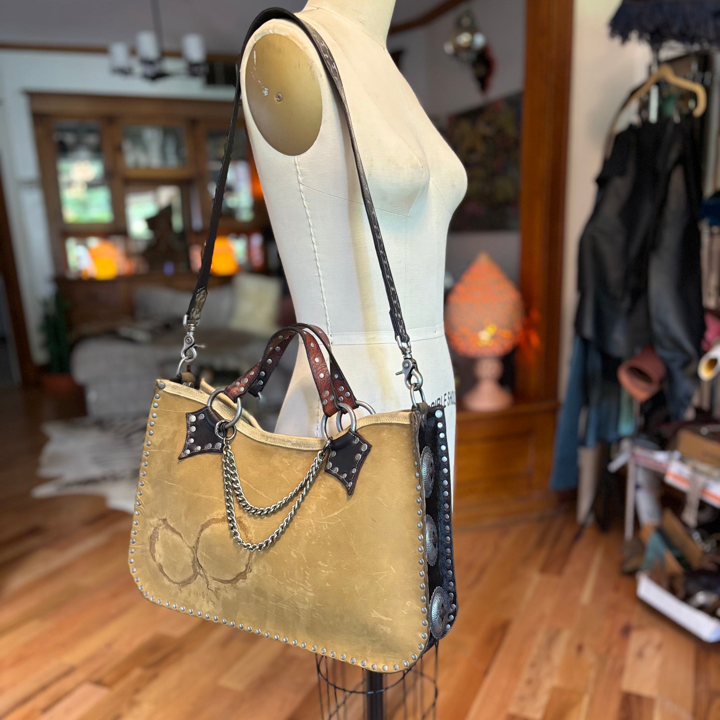 Branded Cowhide Box Bag