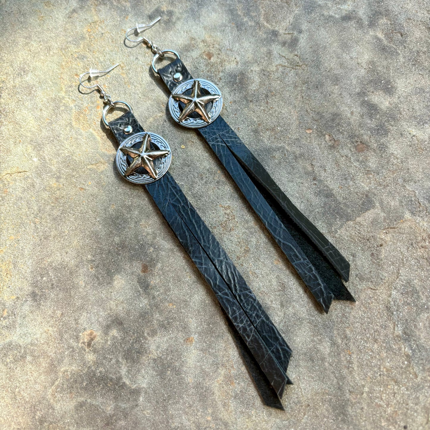 Black Lone Star Earrings