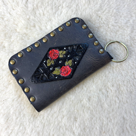 Bark Leather Rose Wallet