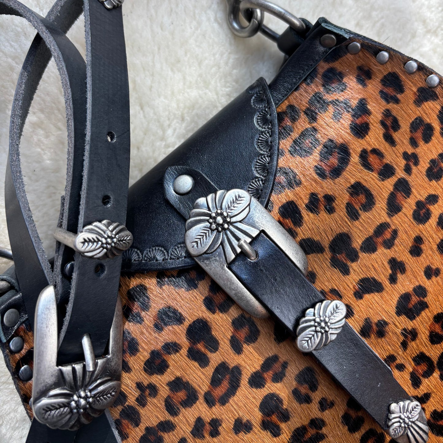 Leopard Hair-on Crossbody Bag