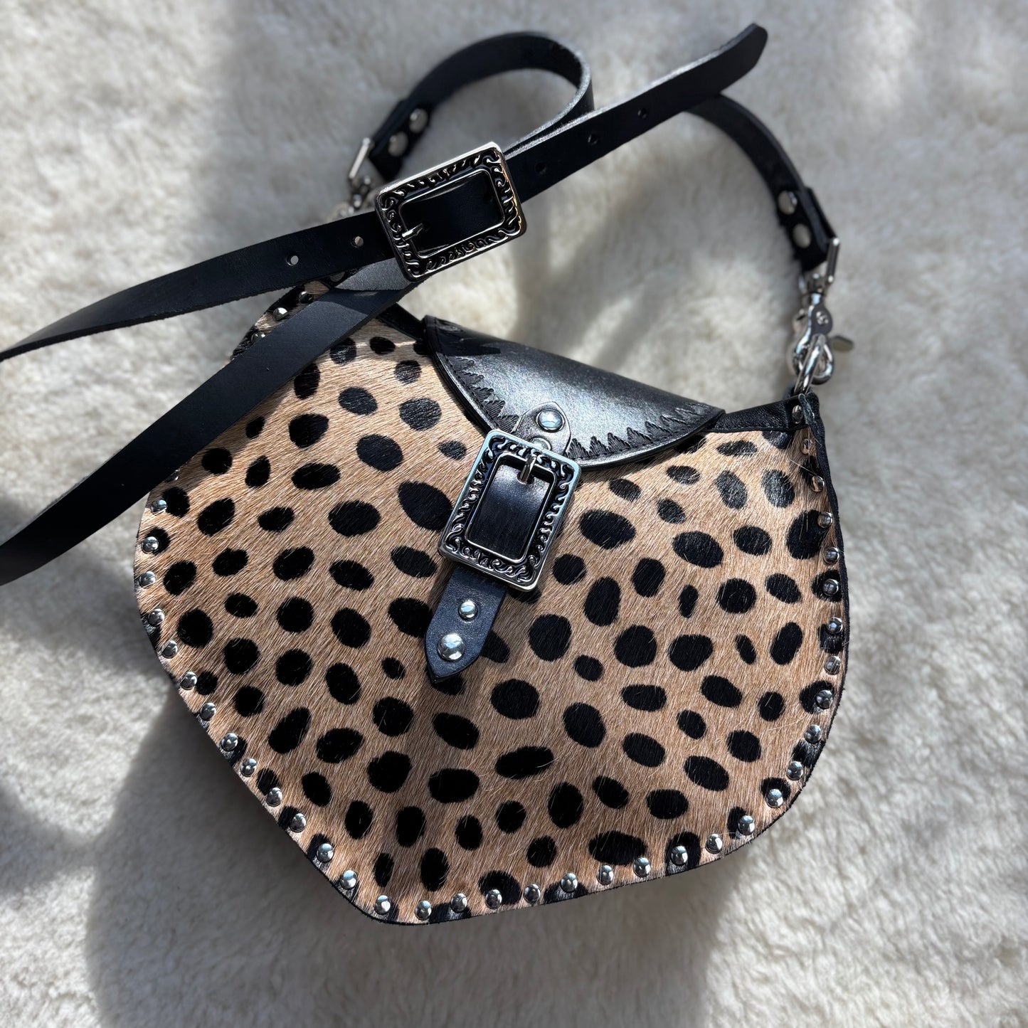 Tan and Black Cheetah Print Crossbody