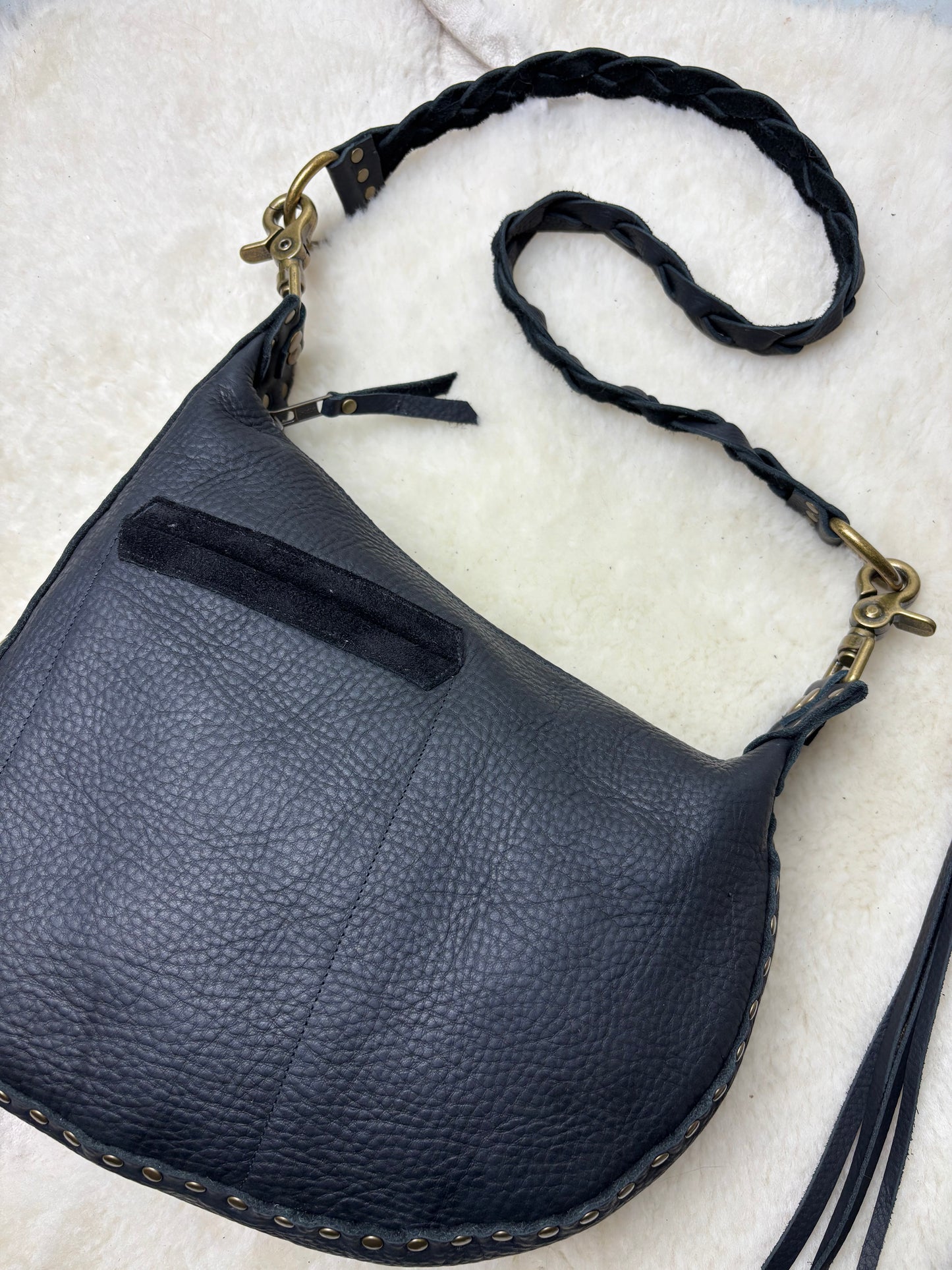 Black & Brass Crescent Bag