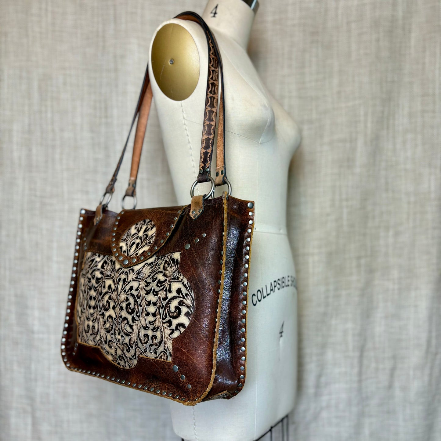 Glazed Brown Window Tote