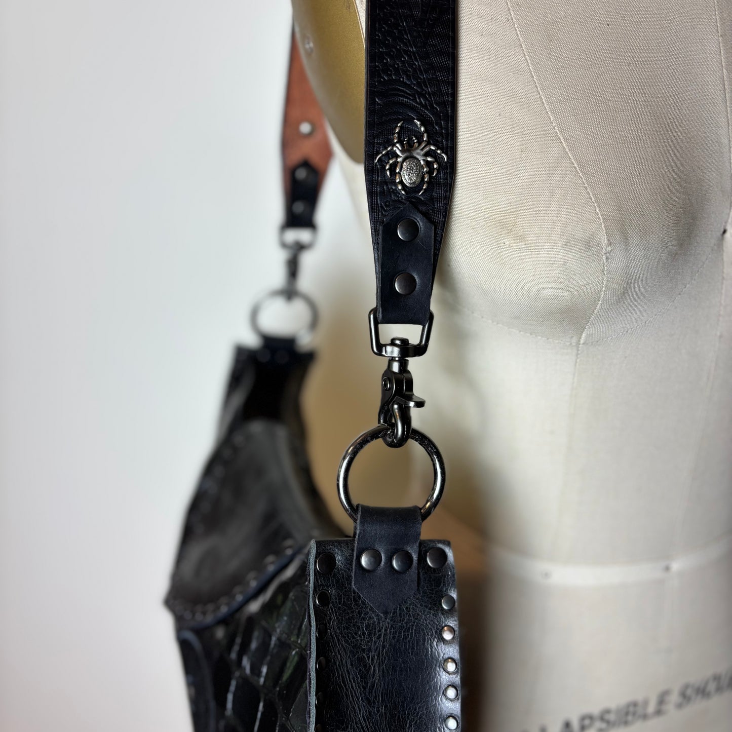 Black on Black Large Python Bag
