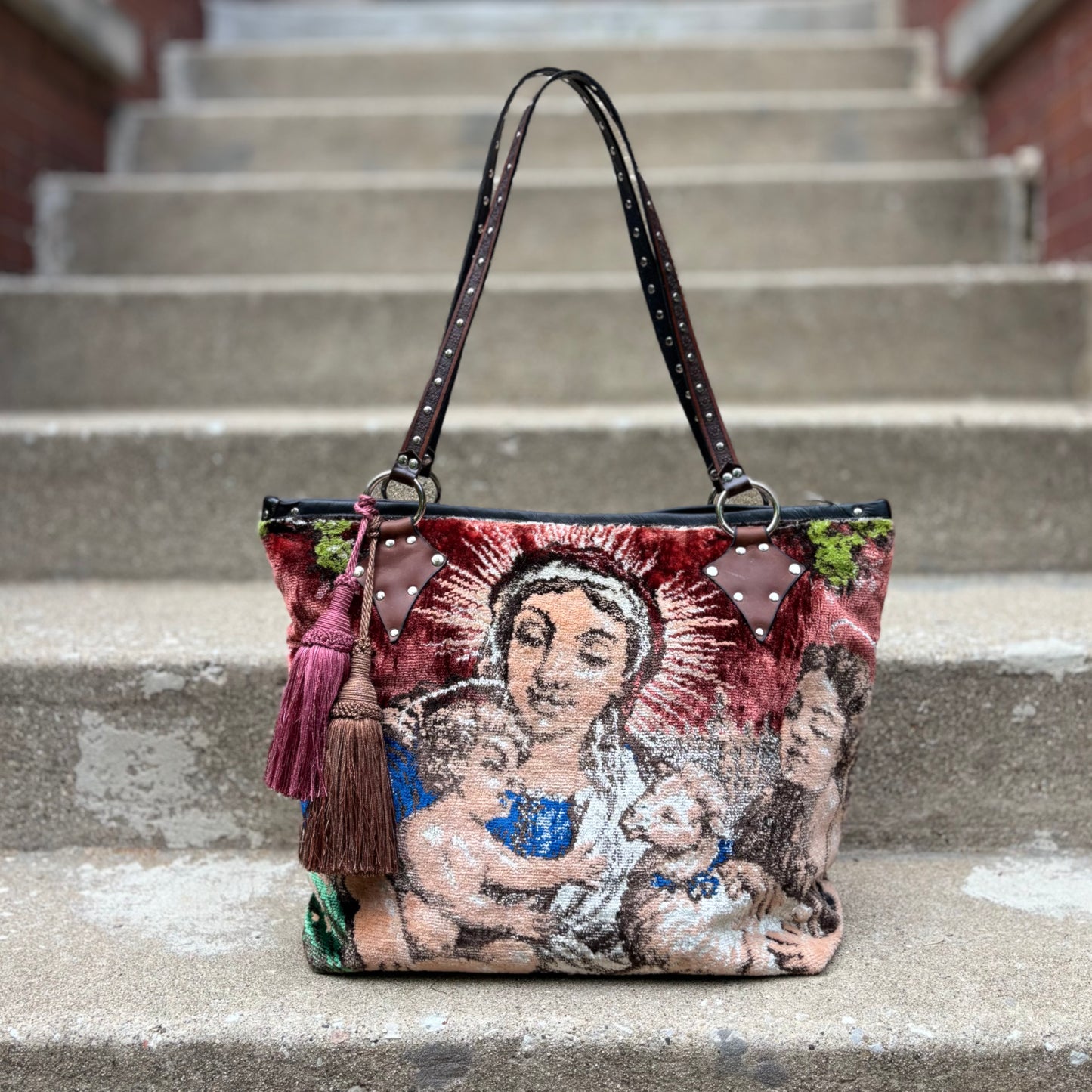 Vintage Velvet Virgin Tapestry Bag