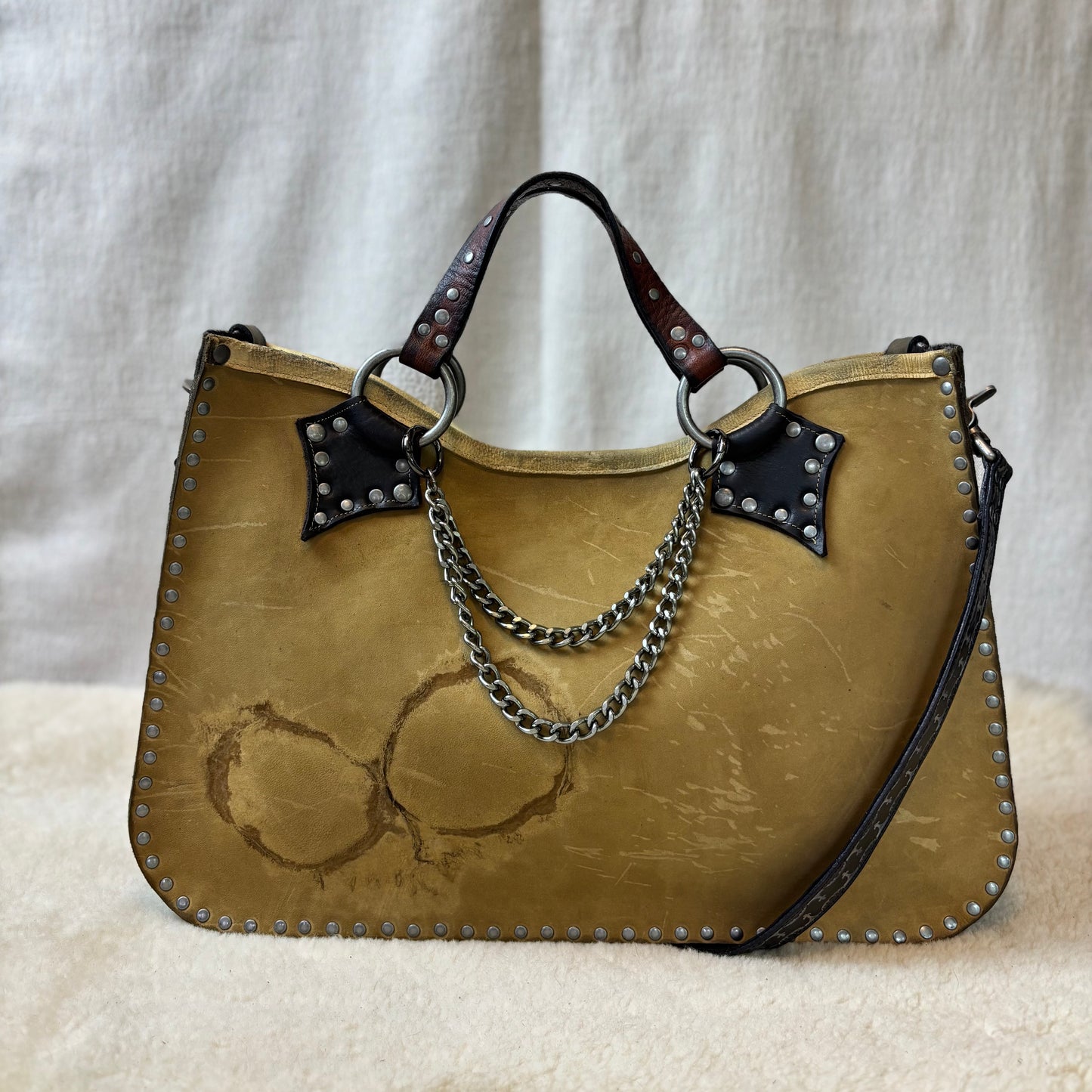 Branded Cowhide Box Bag
