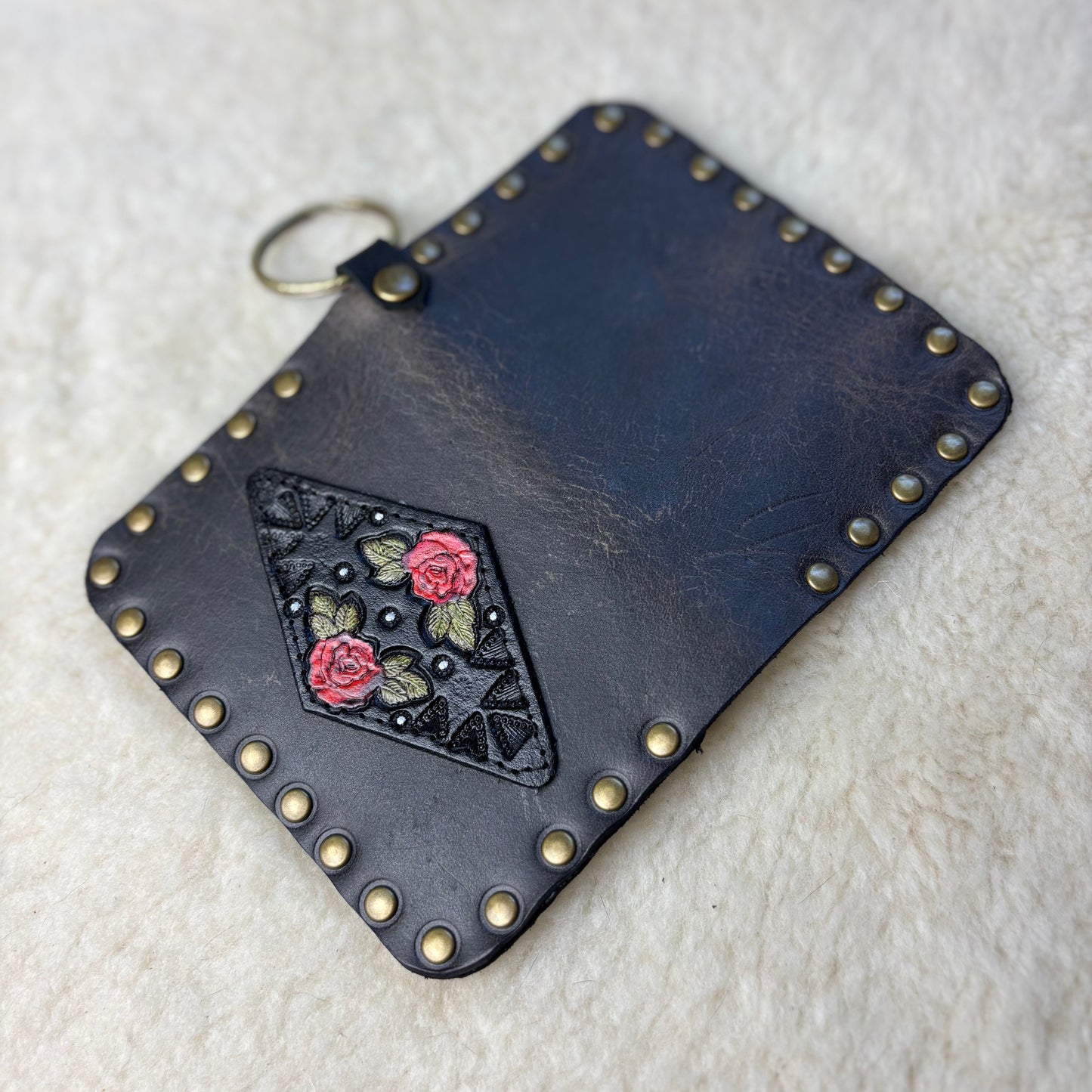 Bark Leather Rose Wallet