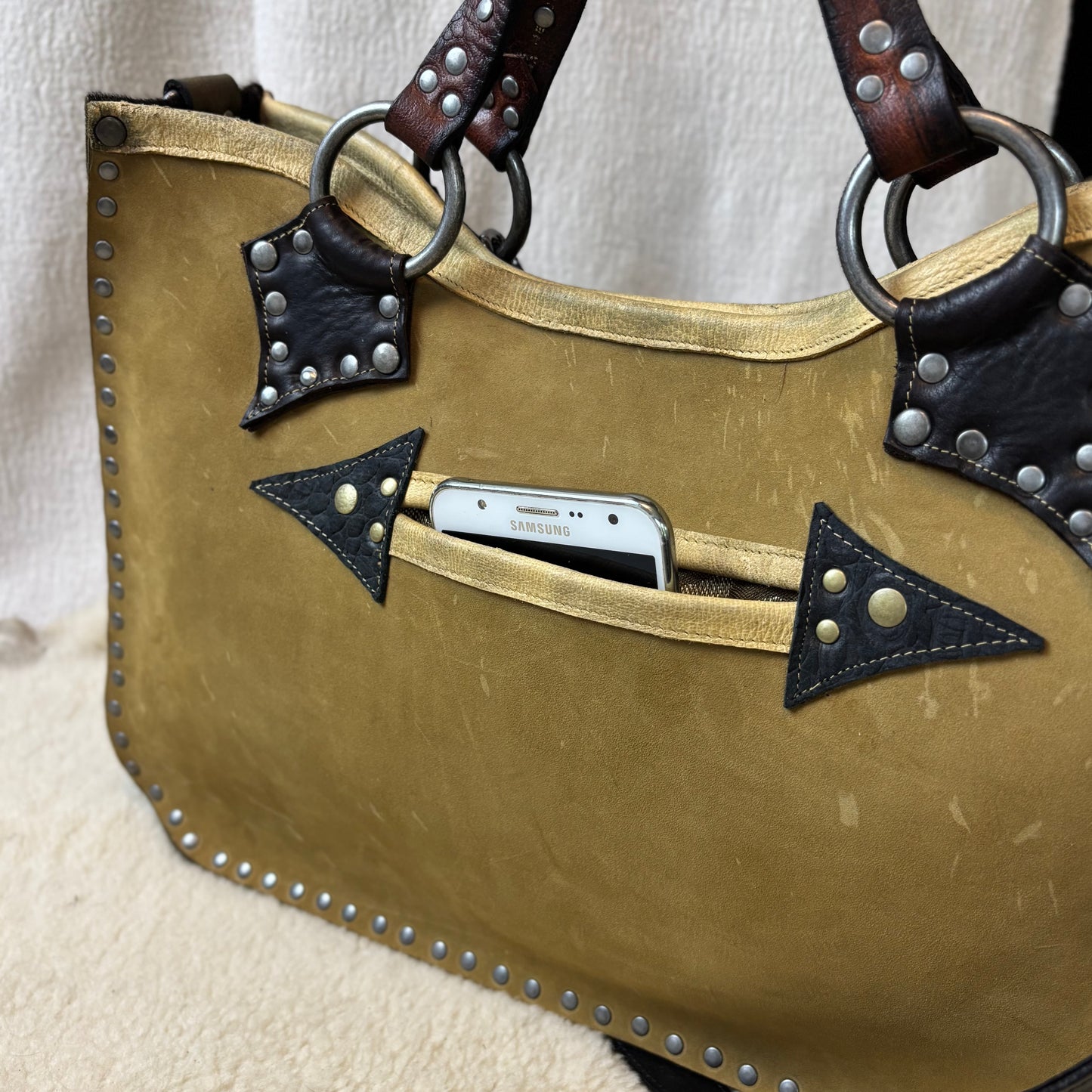 Branded Cowhide Box Bag