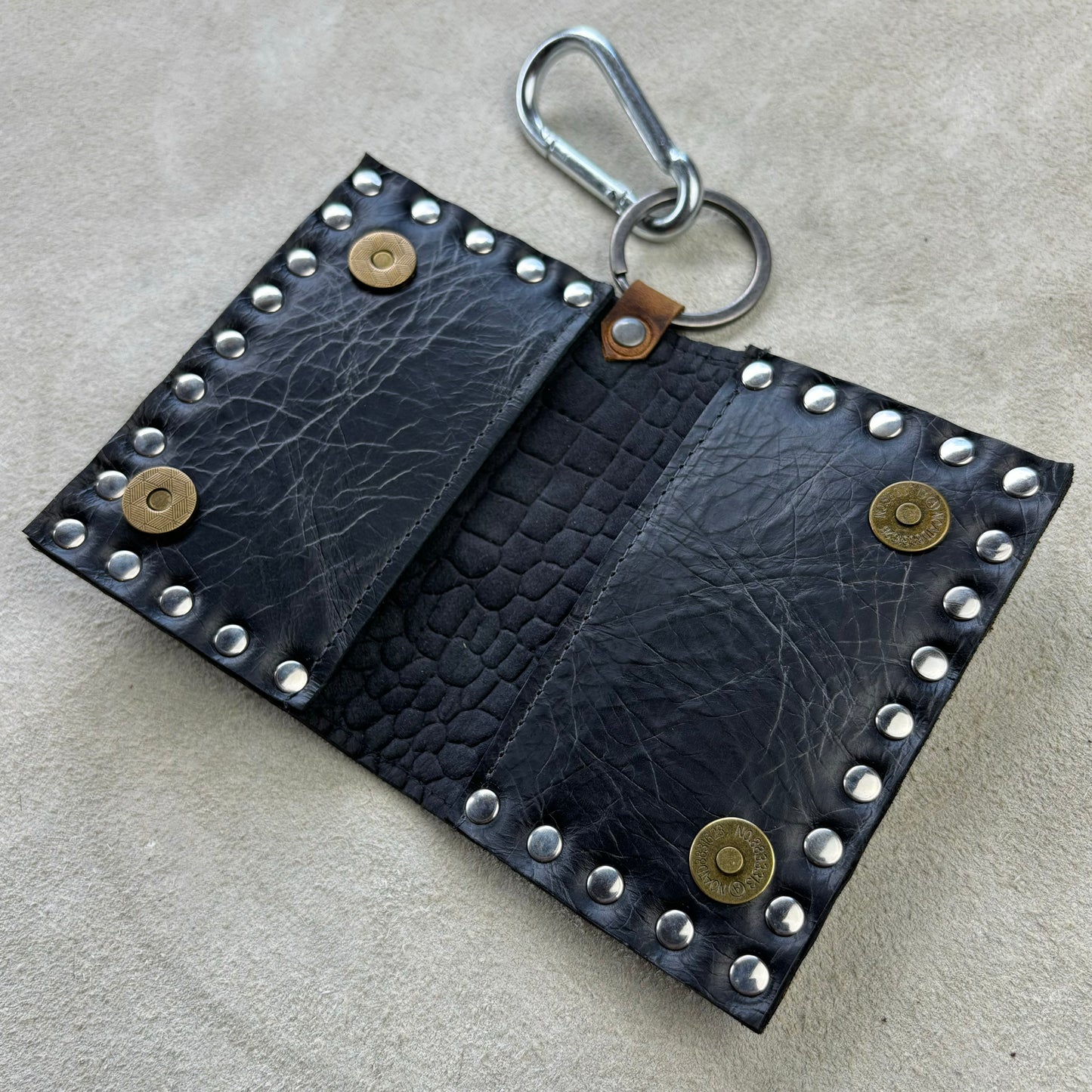 Distressed Brown Wallet with Turquoise Concho