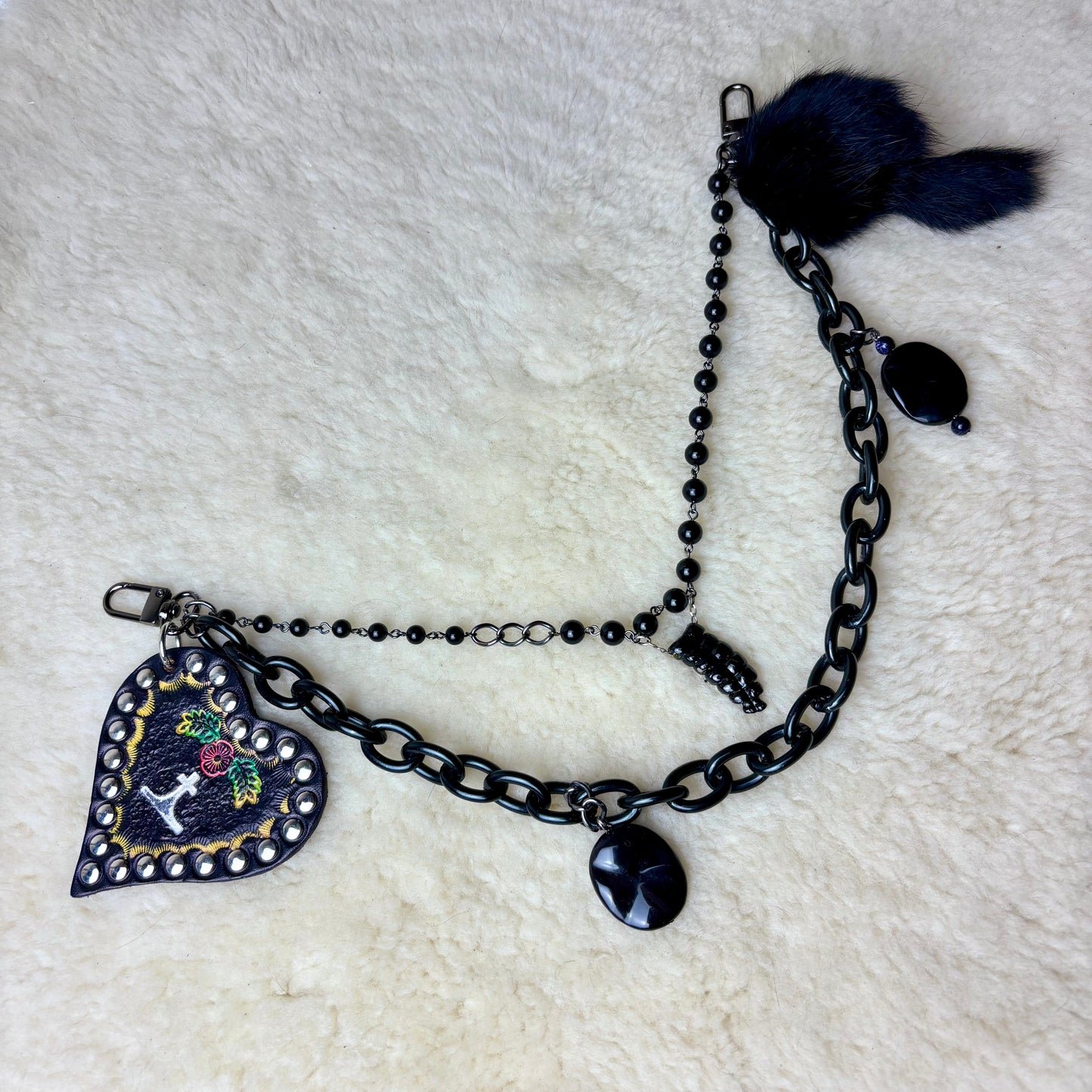 Black on Black Large Python Bag