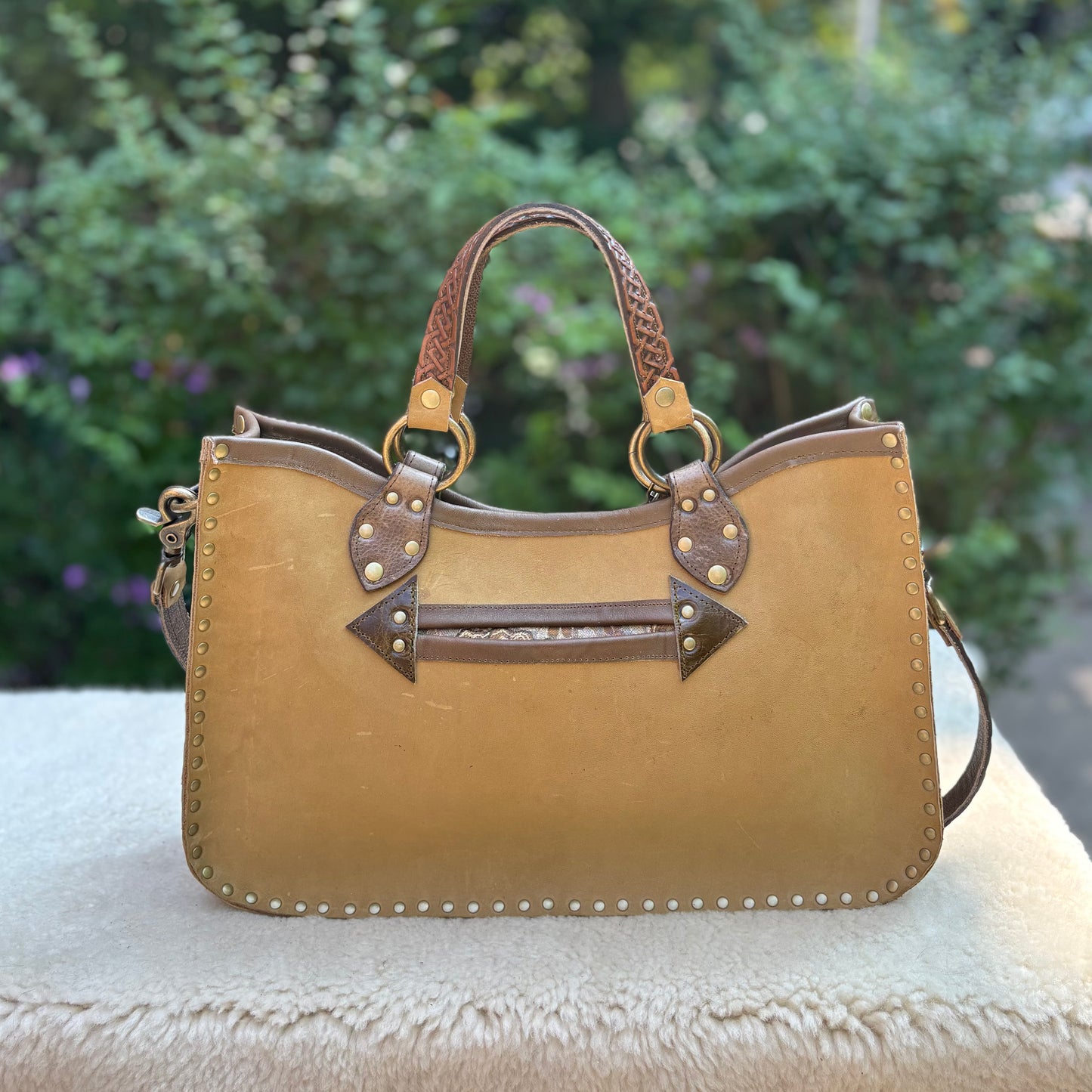 Light Olive Needlepoint Heirloom Bag
