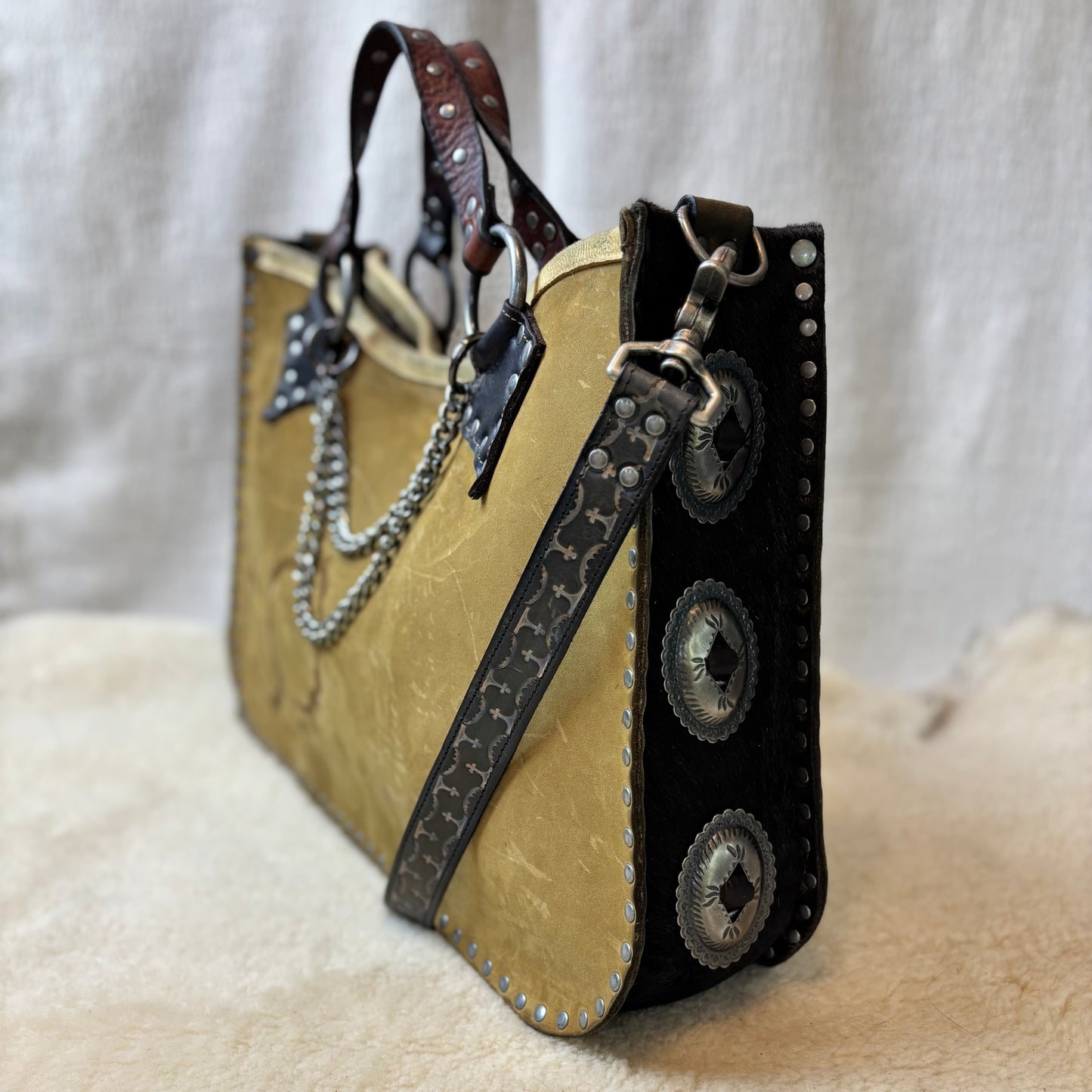 Branded Cowhide Box Bag