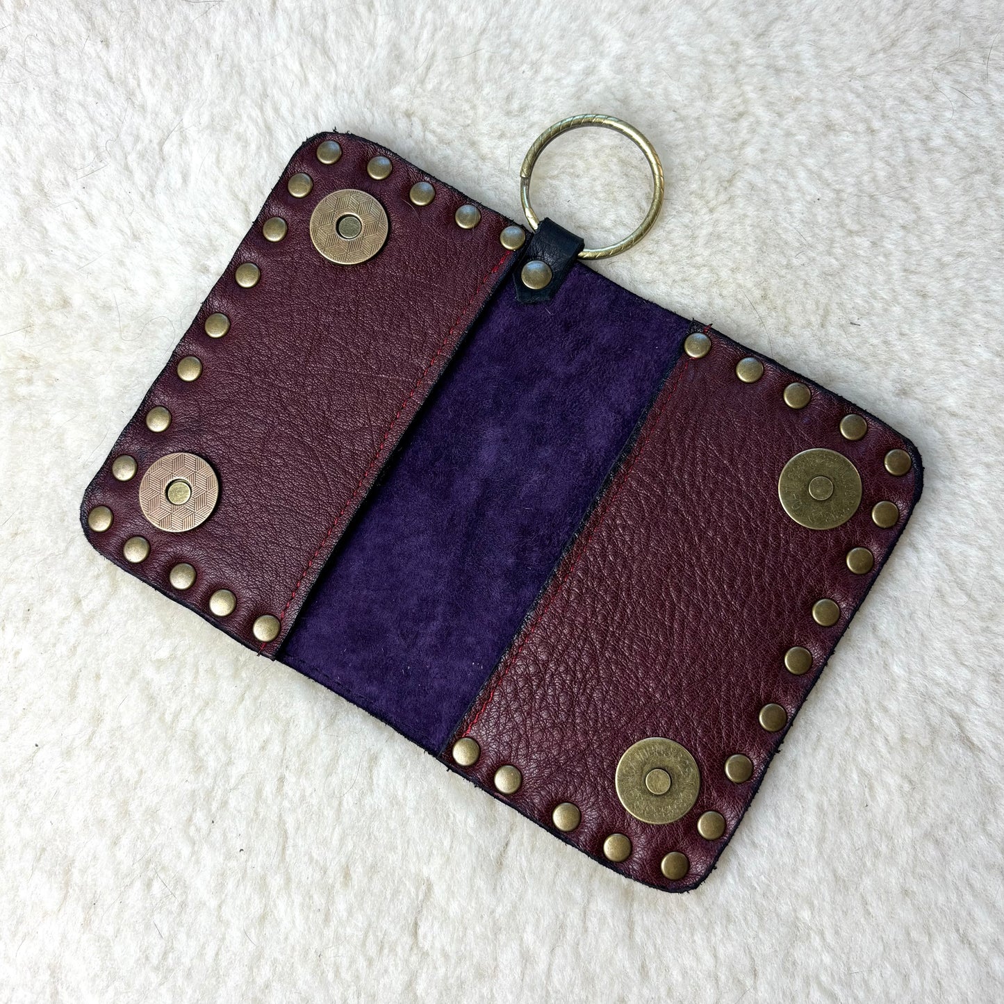 Deep Red Filigree Leather Wallet
