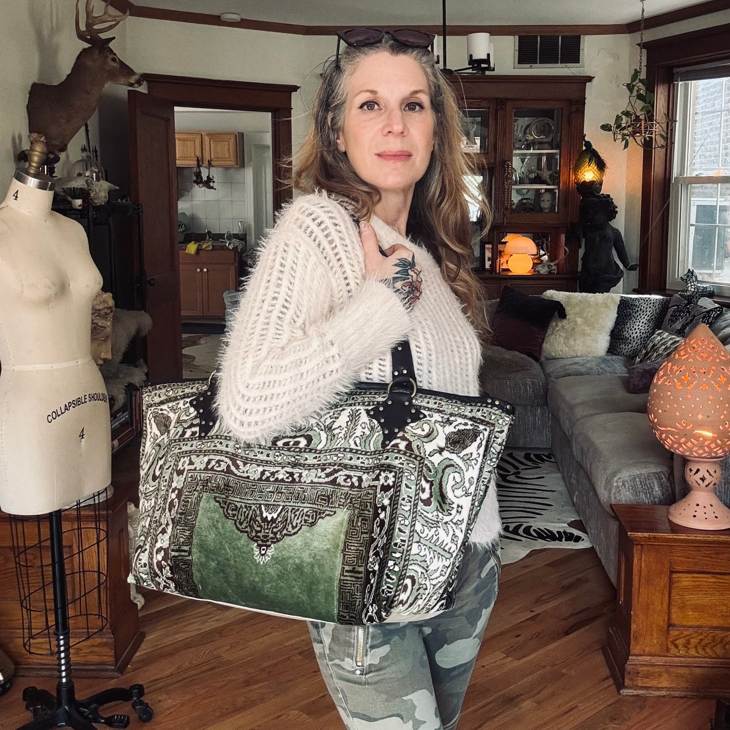Velvet Prayer Mat Zip Top Tote