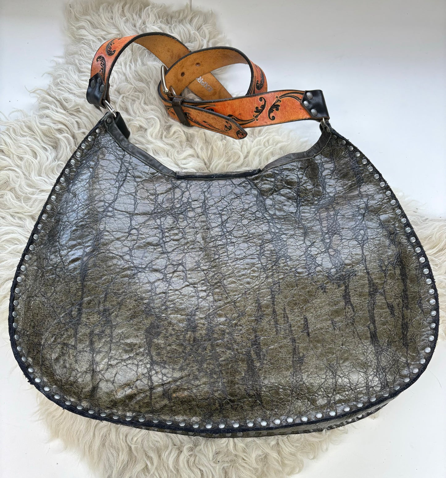 Olive Tree Bark Tiger Head Oversized Bag