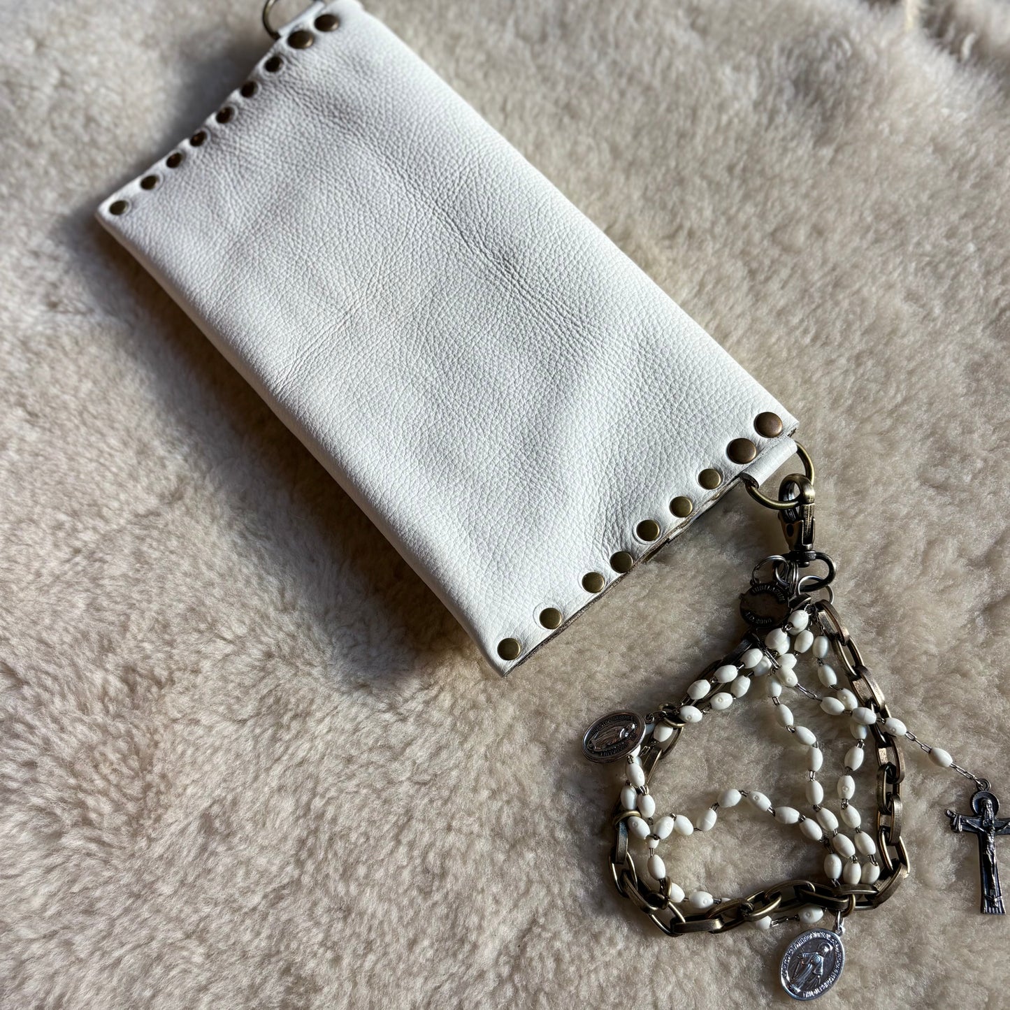 Winter White Rosary Clutch